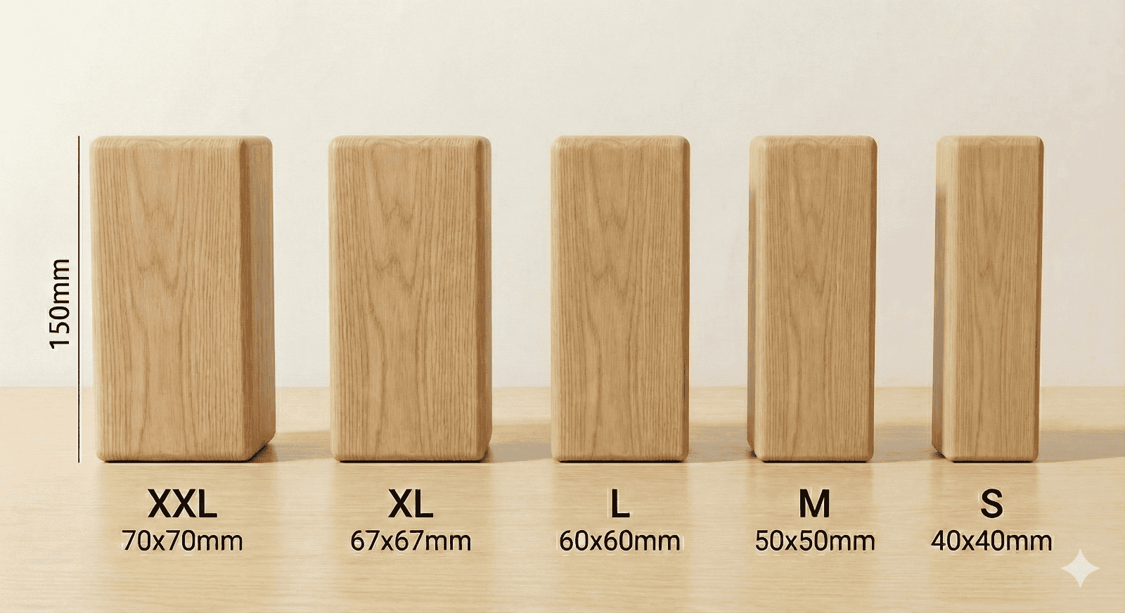 Kubbs Größenvergleich XXL XL L M S